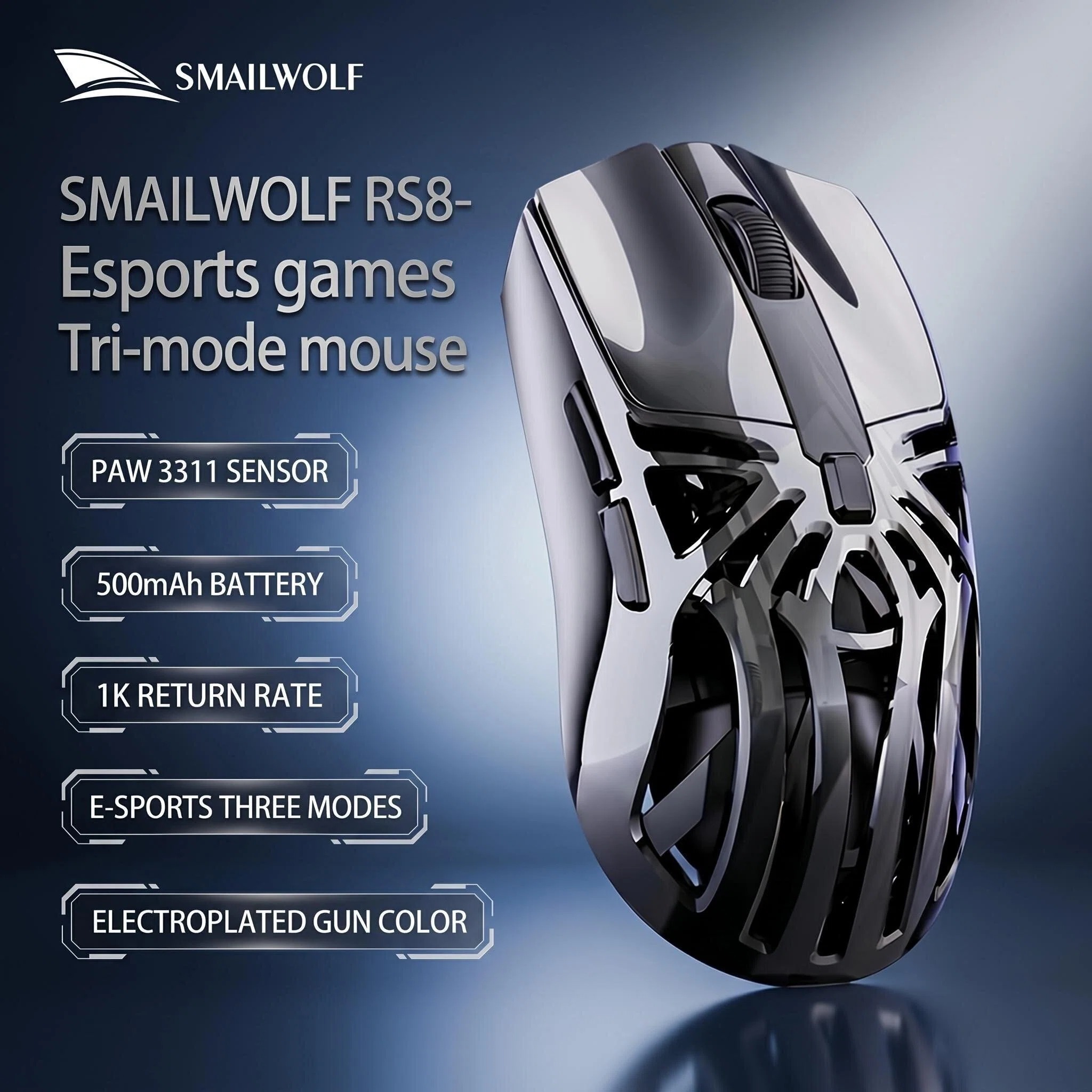 Esports Gaming Mouse Wireless - Mysz bezprzewodowa Bluetooth SMAILWOLF RS8 Hollow