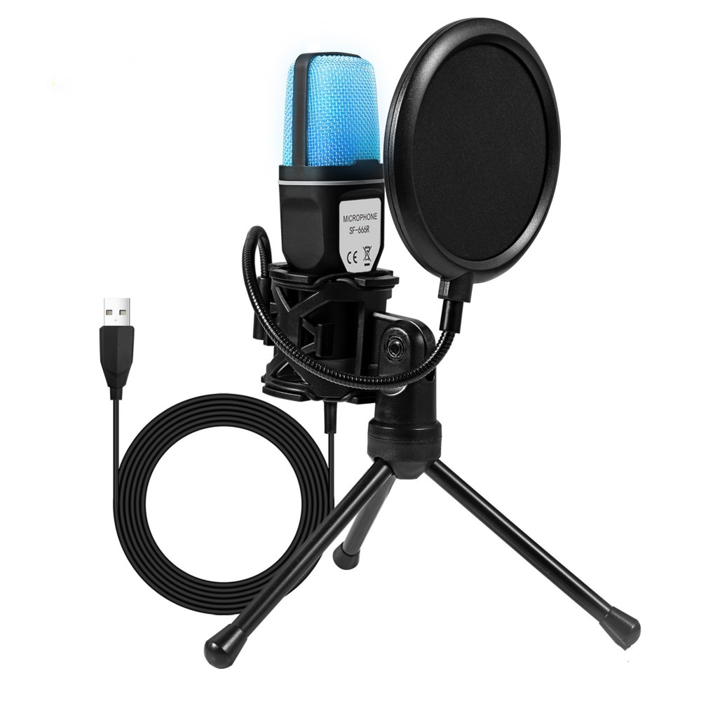 Streaming Mic Condenser - Profesjonalny mikrofon pojemnościowy do komputera gamingowego,