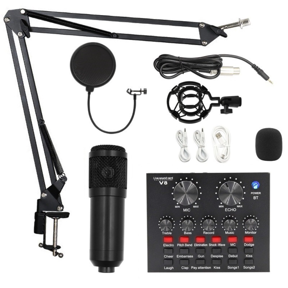 Streaming Mic Condenser - Zestaw mikrofonu pojemnościowego BM800 do streamingu,