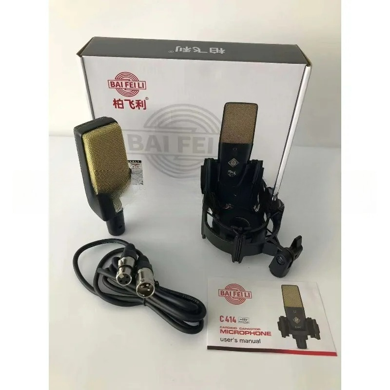 Streaming Mic Condenser - Profesjonalny mikrofon pojemnościowy C414 z dużą