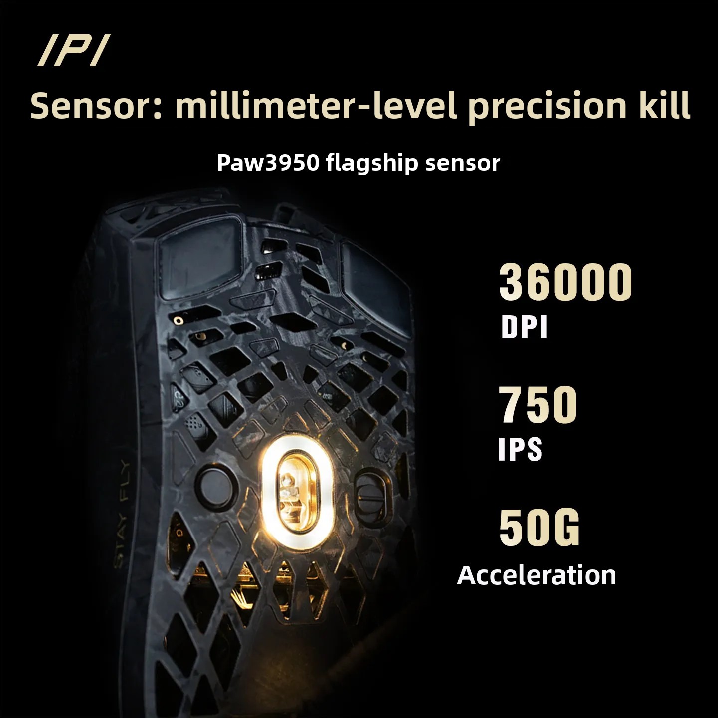 Mysz IPI STAY FLY Dual 8K PAW3 – Esports Gaming Mouse Wireless recenzja i cena