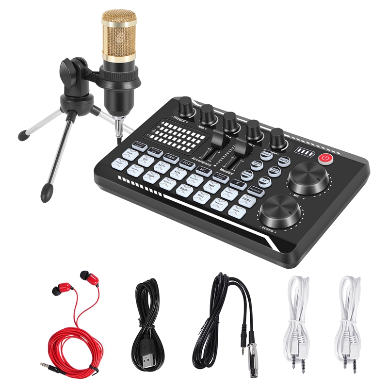 Zestaw karty dźwiękowej F998,  – Streaming Mic Condenser recenzja i cena